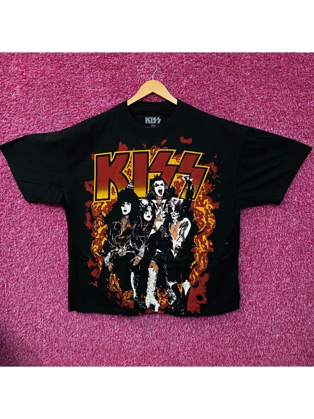 KISS Vintage Style1996 KISS Reunion Tour Flame Graphic T-Shirt 3XL